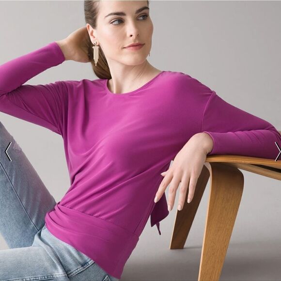 WHBM Long sleeve tieback top Sz M - Picture 2 of 8